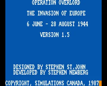 Operation Overlord - The Invasion of Europe screen shot title